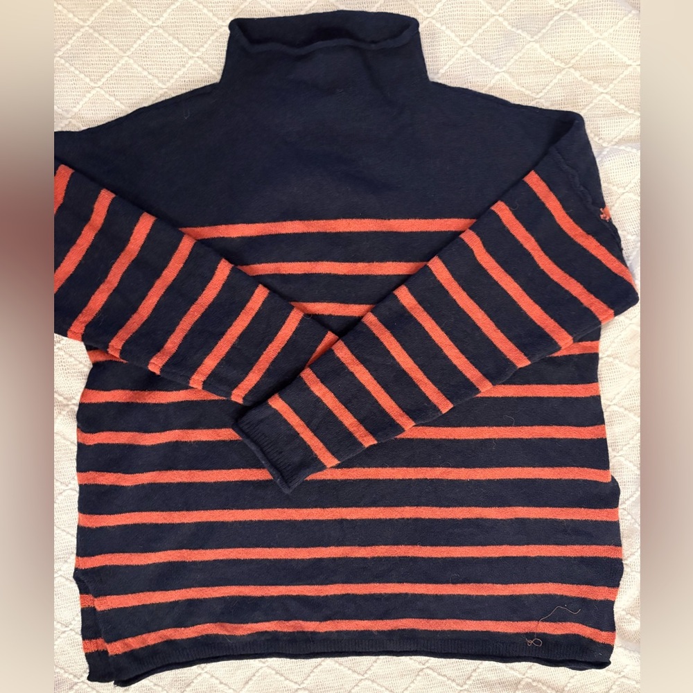 Striped Navy and Orange Sweater